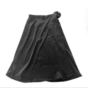 Black Silk Wrap Skirt